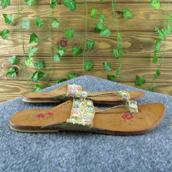 Naughty Monkey Women Thong Sandal Shoes Multicolor Leather Size 7.5 Medium - Picture 4 of 9